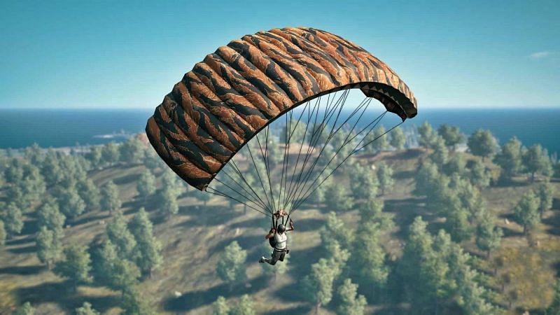 Parachute landing in PUBG Mobile (Image via Wallpaper Cave) Enter caption