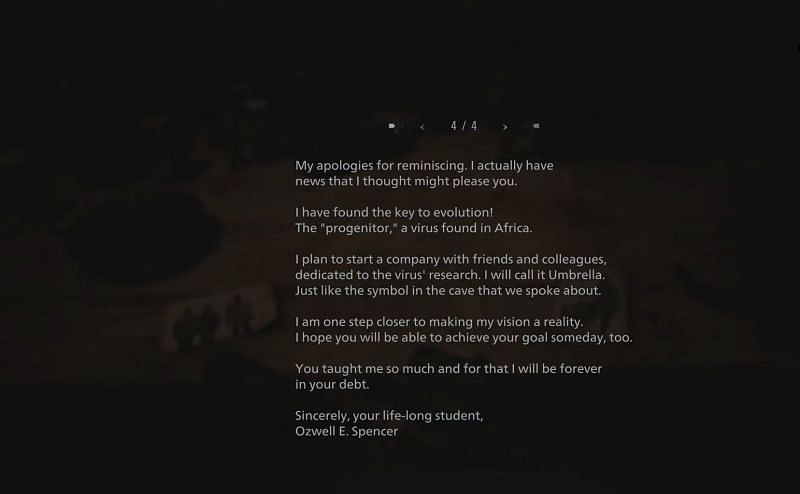 Part IV of the letter (Image via CAPCOM, Resident Evil Village)