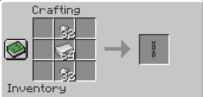 The crafting recipe needed to create a chain (Image via Minecraft)