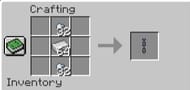 The crafting recipe needed to create a chain (Image via Minecraft)