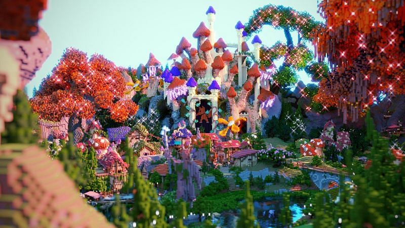An ethereal mushroom village (Image via Sir_Arzie on Twitter)