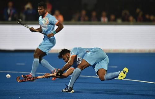 Harmanpreet Singh in action during the 2018 World Cup in Bhubaneswar