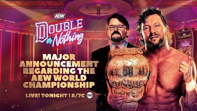 Who will Kenny Omega defend the AEW World Championship against at Double or Nothing?