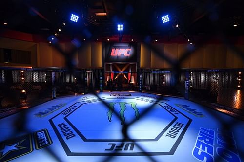 The UFC octagon at the Las Vegas Apex