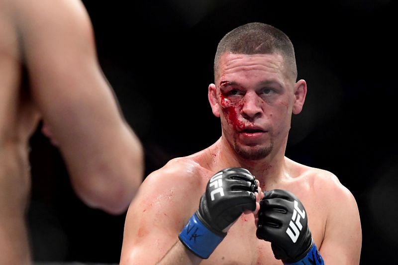 Nate Diaz gets cut during his fight with Jorge Masvidal.