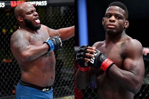 Derrick Lewis (left) gave a hilarious take on Phil Hawes' (right) bizarre hair loss during UFC Vegas 26