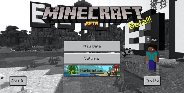 Beta version of Minecraft Bedrock (Image via gurugamer)
