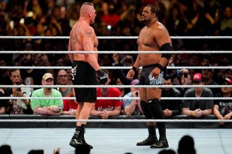 Brock Lesnar and Keith Lee had a chilling staredown in the 2020 Royal Rumble match.