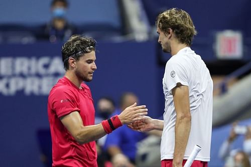 Dominic Thiem and Alexander Zverev (R)