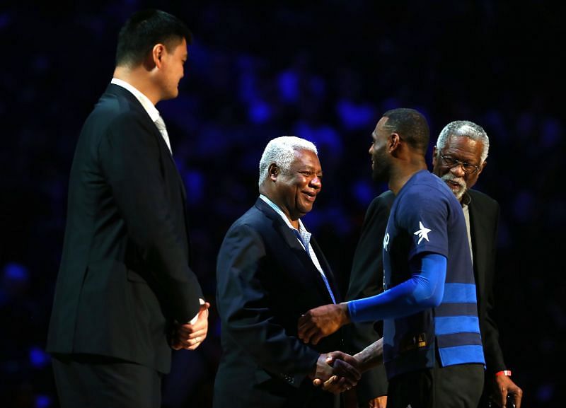 Former NBA players Yao Ming, Oscar Robertson and Bill Russell are honored by LeBron James