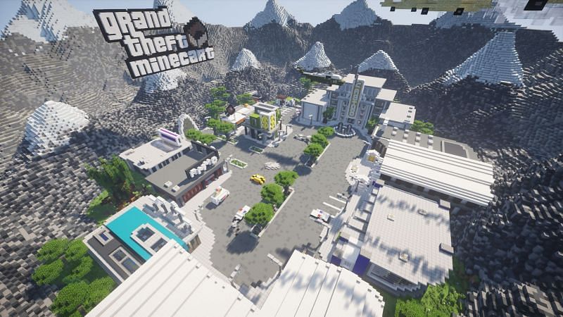 GrandTheftMinecart allows players to explore the city of Minesantos
