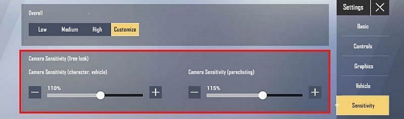 Camera Sensitivity (Free look)