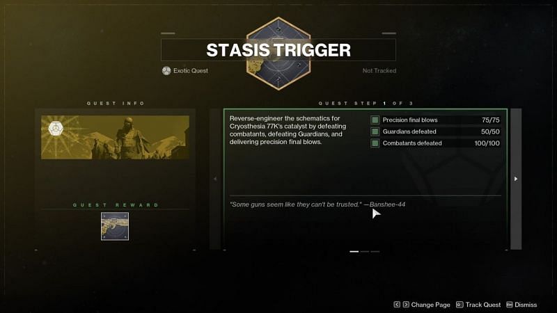 The first part of the Destiny 2 Cryothesia 77k catalyst mission. Image via Attackofthefanboy