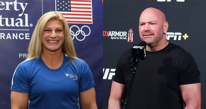 Kayla Harrison (Left) and Dana White (Right)