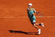 Kei Nishikori hits a forehand