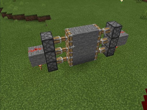 placing redstone toches to make secret door