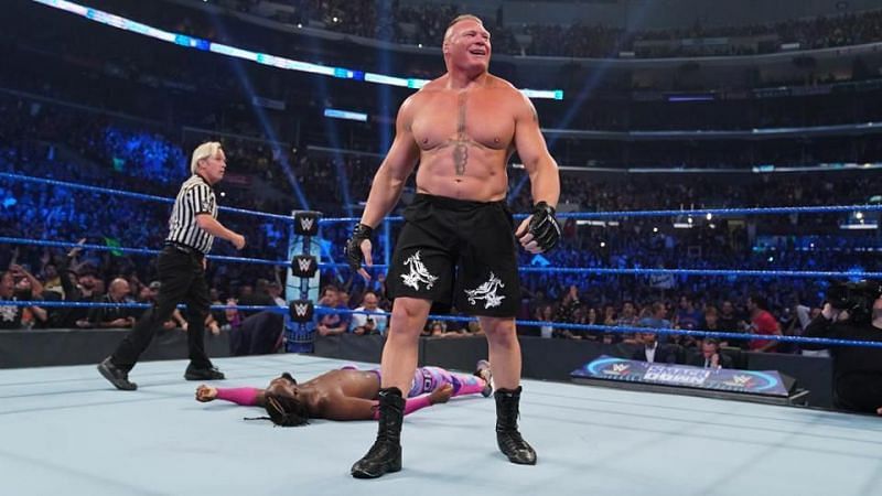 Brock Lesnar and Kofi Kingston in WWE