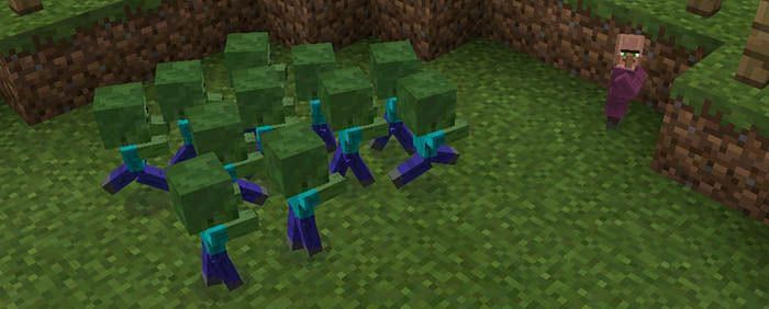 Horde of baby zombies (Image via mcpedl)