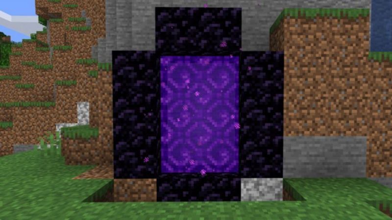 A minimal nether portal (Image via Minecraft)