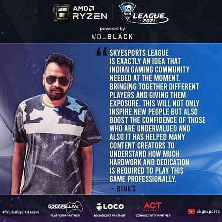 Binks, the captain of Mumbai Aces (Image via Skyesports League)