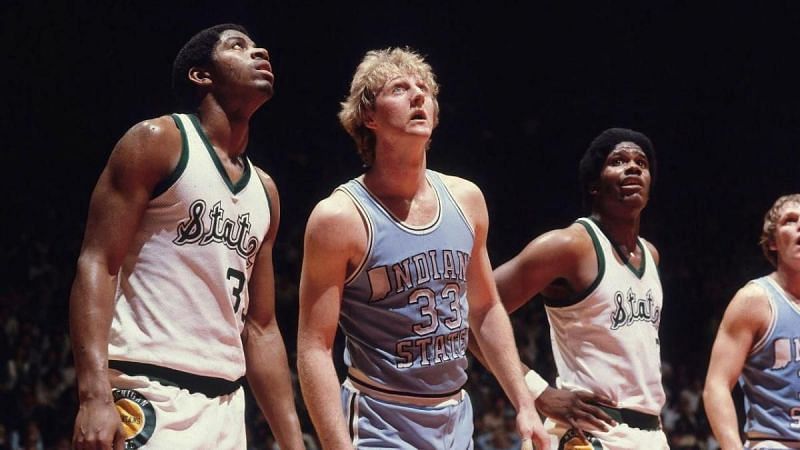 Magic Johnson (Michigan State Spartans) vs Larry Bird (Indiana State Sycamores)