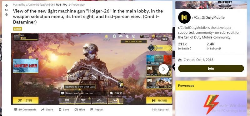 Holger-26&#039;s in-game Screengrab posted on COD Mobile&#039;s subreddit by a fan (Image via u/Calm-Obligation3069)