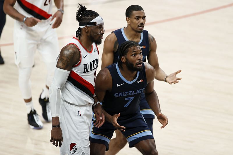 Justise Winslow (#7) reacts after a foul during the third quarter against the Portland Trail Blazers.