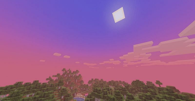 Customized sky with Tea shaders (Image via CurseForge)