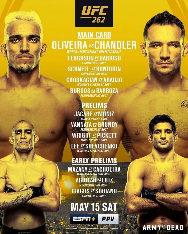 UFC 262 Line-up [Picture Courtesy: @ufc on Instagram]