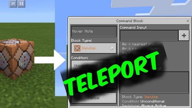 minecraft teleport command in single player