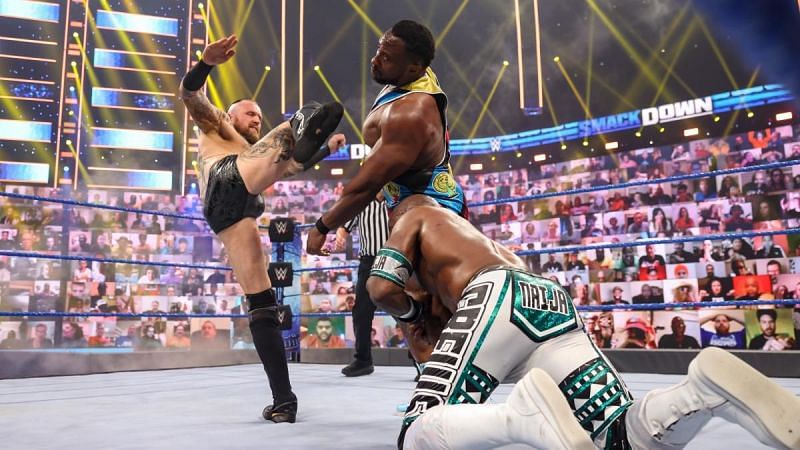 Aleister Black with the Black Mass on Big E