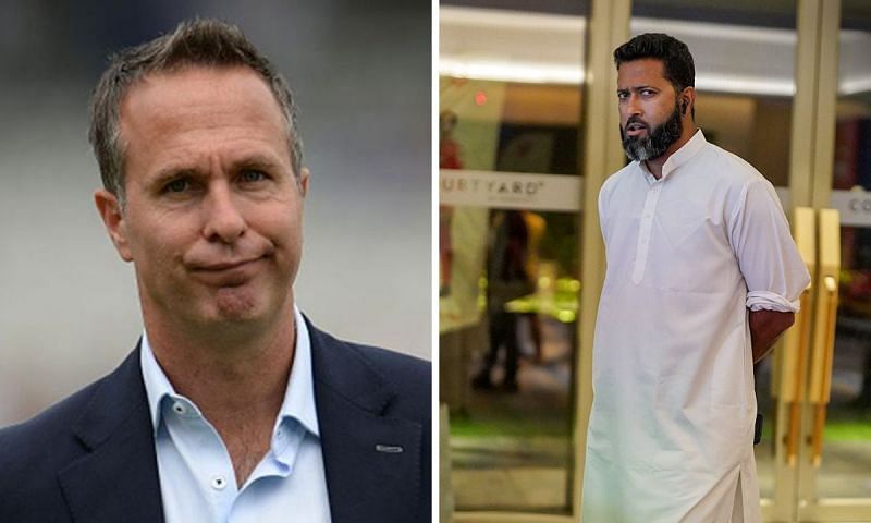 Michael Vaughan (L) was prompt in his reply to Jaffer
