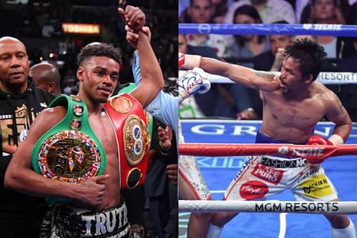 Errol Spence Jr. (left) and Manny Pacquiao (right)