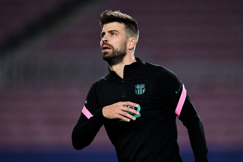 Gerard Pique is focused on the game against Atletico Madrid