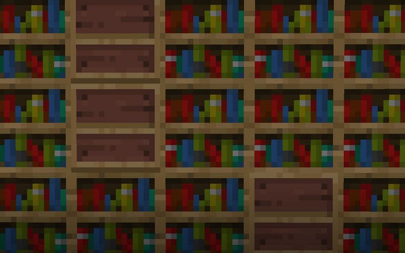 Minecraft bookshelves (Image via Reddit)