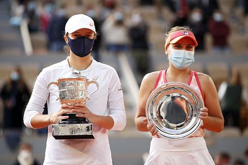 Iga Swiatek (L) and Sofia Kenin