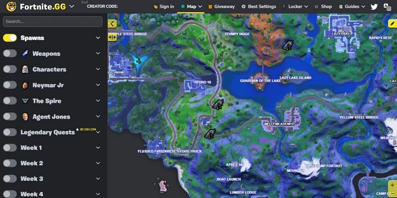 Flushed Factory and Hydro-16 Wolves spawn in Fortnite - (Image via Fortnite.gg)