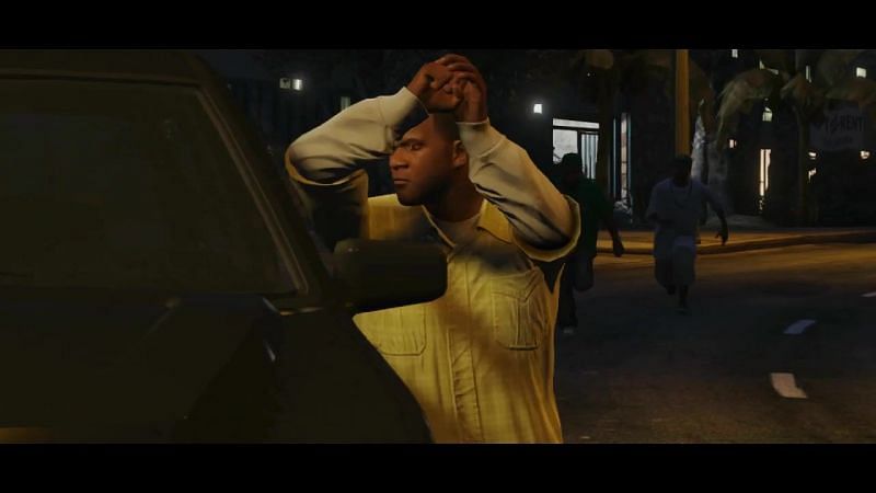 Franklin carjacking in GTA 5 (Image via GTA Wiki)