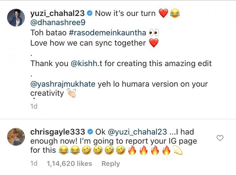 Gayle and Chahal&#039;s hilarious altercation on Instagram (DNA)