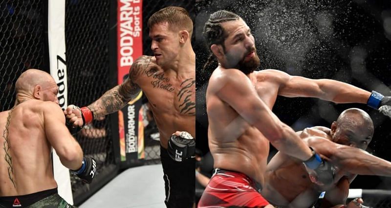 Conor McGregor and Jorge Masvidal suffered brutal losses in 2021. (Photos from MMA Fighting and Bleacher Report). 