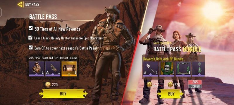 Players can buy BP and BP Bundles to grab rare rewards (Image via Activision)