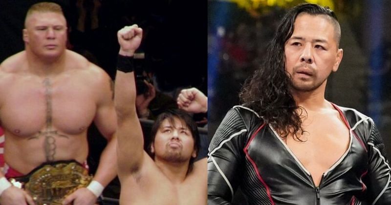 Brock Lesnar and Shinsuke Nakamura.