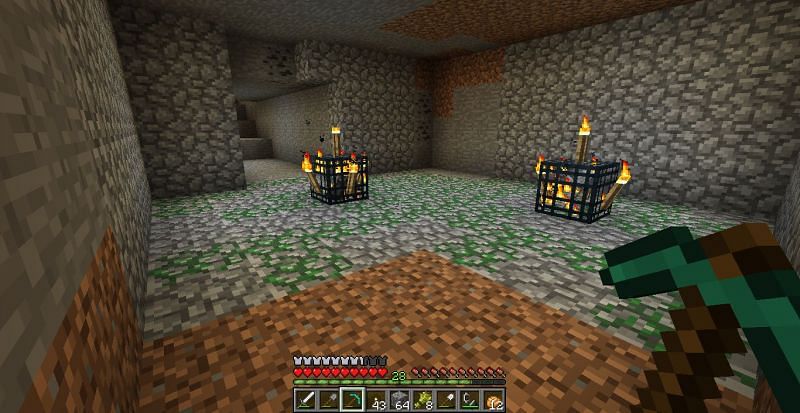 Mob spawners in Minecraft can be found in underground caves (Image via Minecraft)