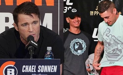 Chael Sonnen (left); Joshua Fabia (center); Diego Sanchez (right)