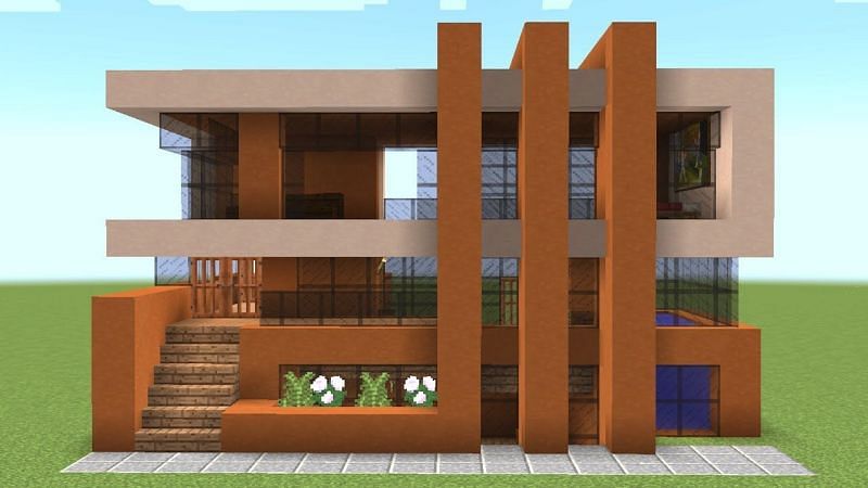 A house created using mostly terracotta (Image via Youtube)