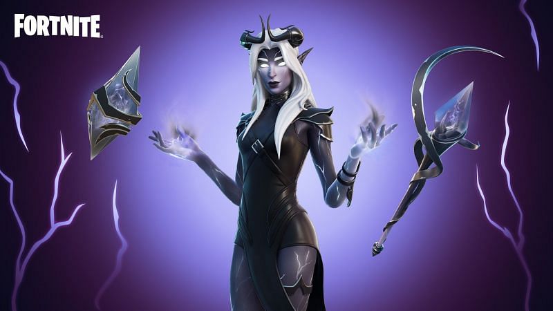 The Fortnite Etheria skin is the 1000th skin to have made it to the game (Image via shiinaBR/aestheticdemon | Twitter)