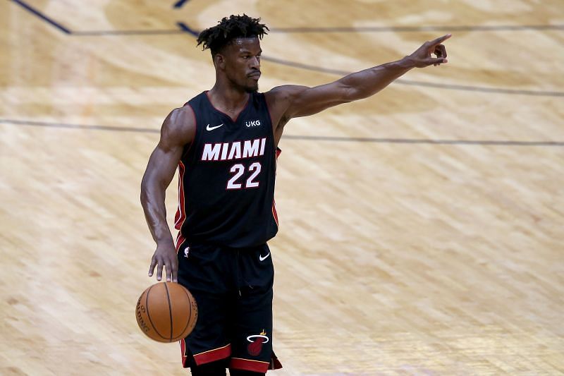Jimmy Butler of the Miami Heat in NBA 2020/21 action