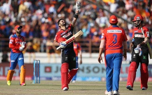 Virat Kohli&#039;s maiden IPL century came in a losing cause against the Gujarat Lions