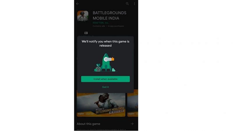 Players can tap Install when availableâ option if they wish to download the battle royale title once released
