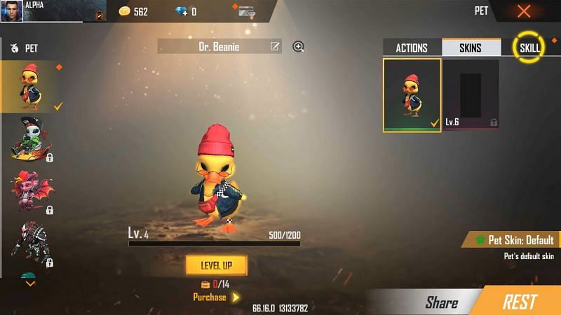 Dr Beanie is a new pet added to the Free Fire OB28 Advance Server (Image via ALPHA FREEFIRE / YouTube)